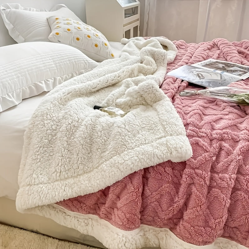 Soft Taffeta Throw Blanket Double-Sided for All Seasons, Lightweight Cozy Blanket for Bed Couch Sofa, Air Conditioning Blanket Machine Washable, Aesthetic Bedroom Blanket Gift in Beige Pink Green Gray Brown