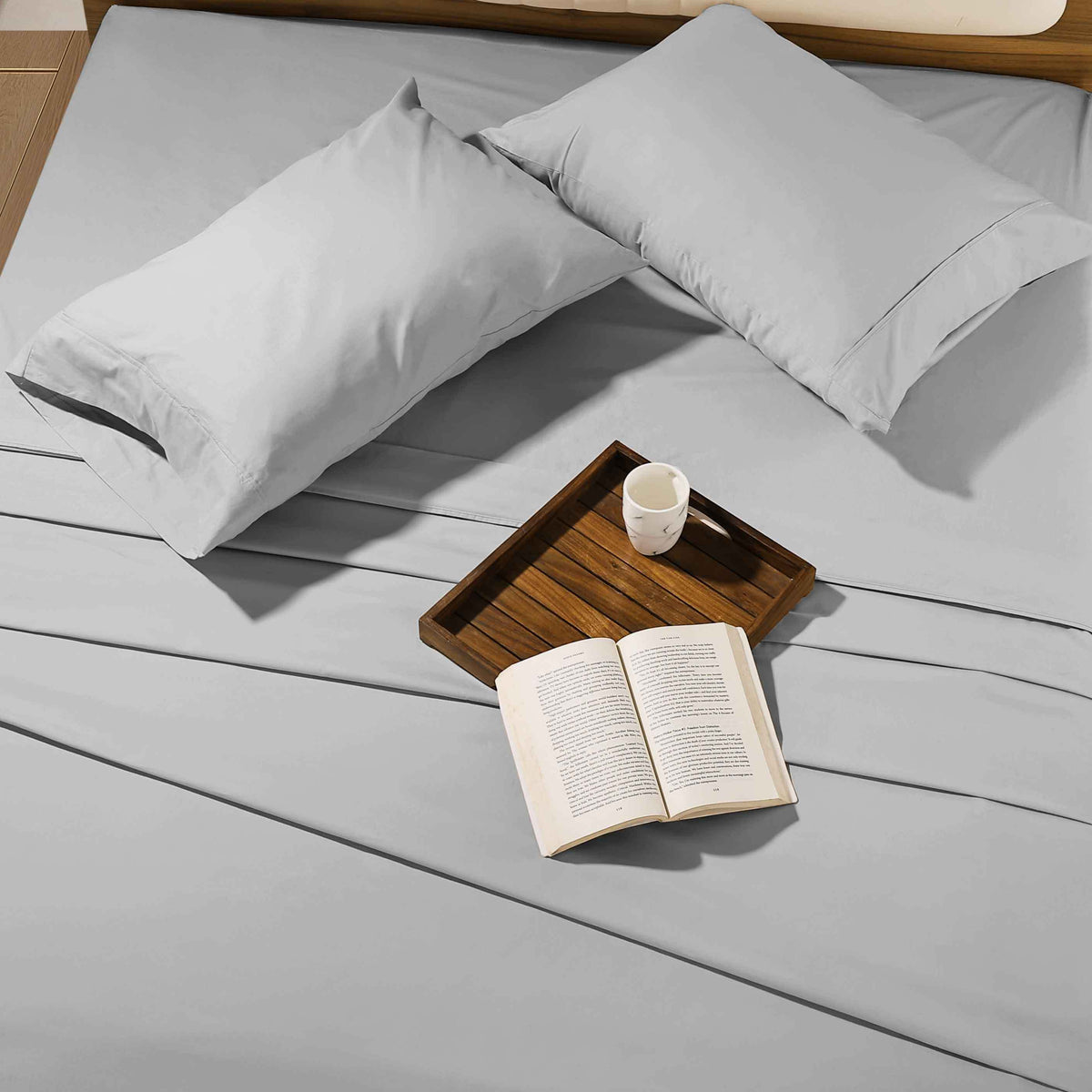 1000 Thread Count Egyptian Cotton Sheet Set Sateen Weave Deep Pocket 16 Inch Fitted Sheet Flat Sheet Pillowcases Soft Breathable Luxury Bedding Twin Full Queen King Grey Ivory White