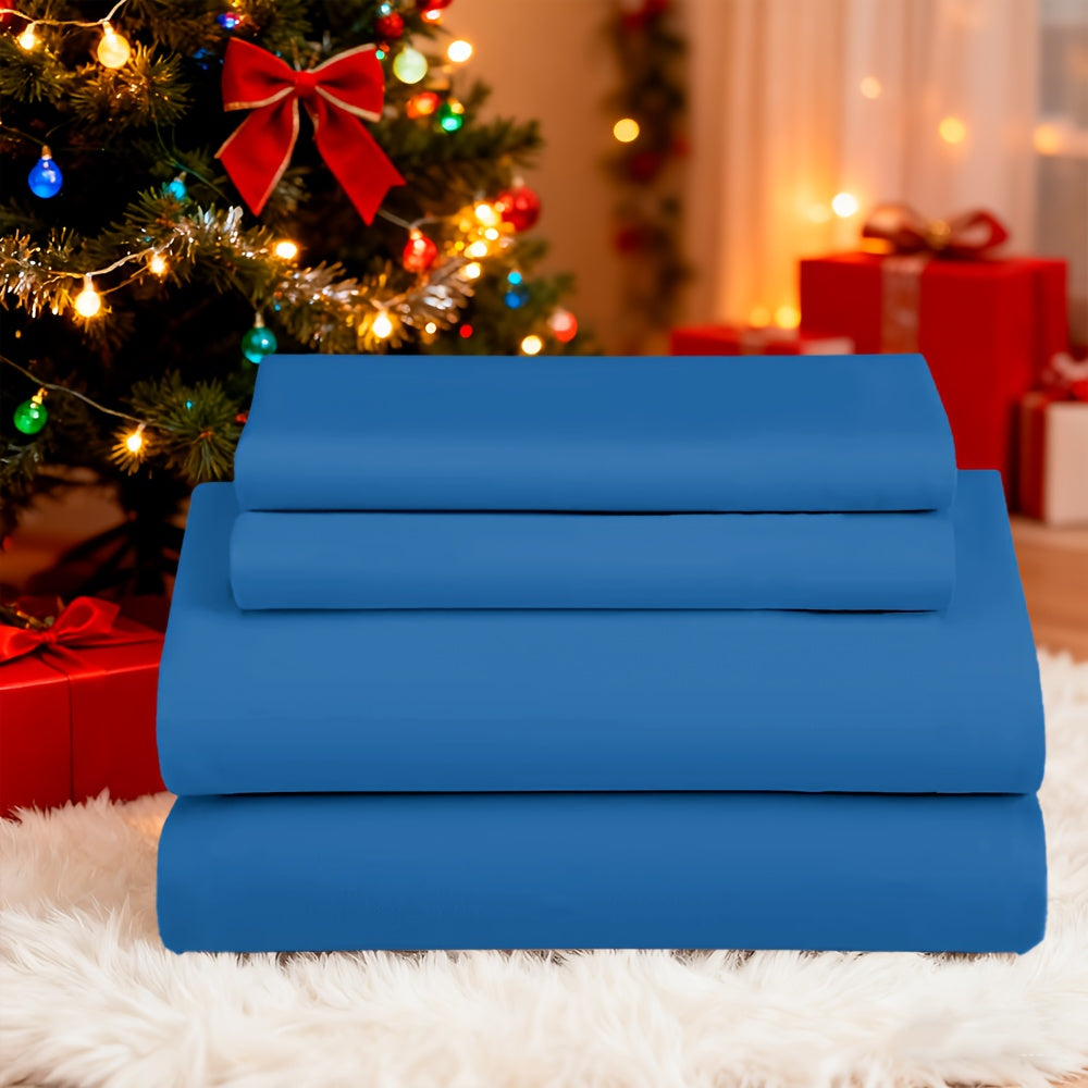 Bed Sheets Set Extra Deep Pocket 500 Thread Count, 3/4 Piece 18 Inch Deep Pocket Fitted Sheet Soft Brushed Microfiber Hotel Luxury Bedding, Wrinkle Free Breathable Bed Sheet Twin Full Queen King