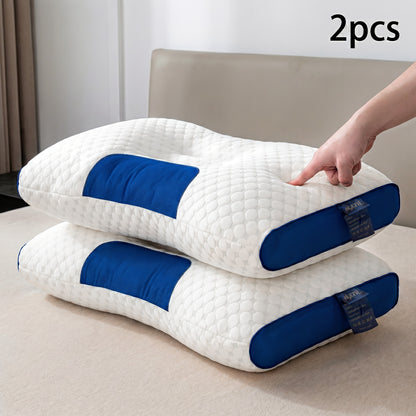 Neck Pillow Set 2 Pack Breathable Ergonomic Design with Removable Zippered Pillowcase - Relieves Shoulder Neck Pressure, 6 Colors Gray Purple Blue Green, Bedroom Travel