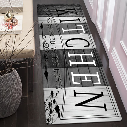 Kitchen Mat Printed Absorbent Non-Slip Durable Floor Mat for Kitchen Door Hallway Entryway Laundry Room, Modern Decorative Kitchen Rug Carpet Mat Easy to Clean