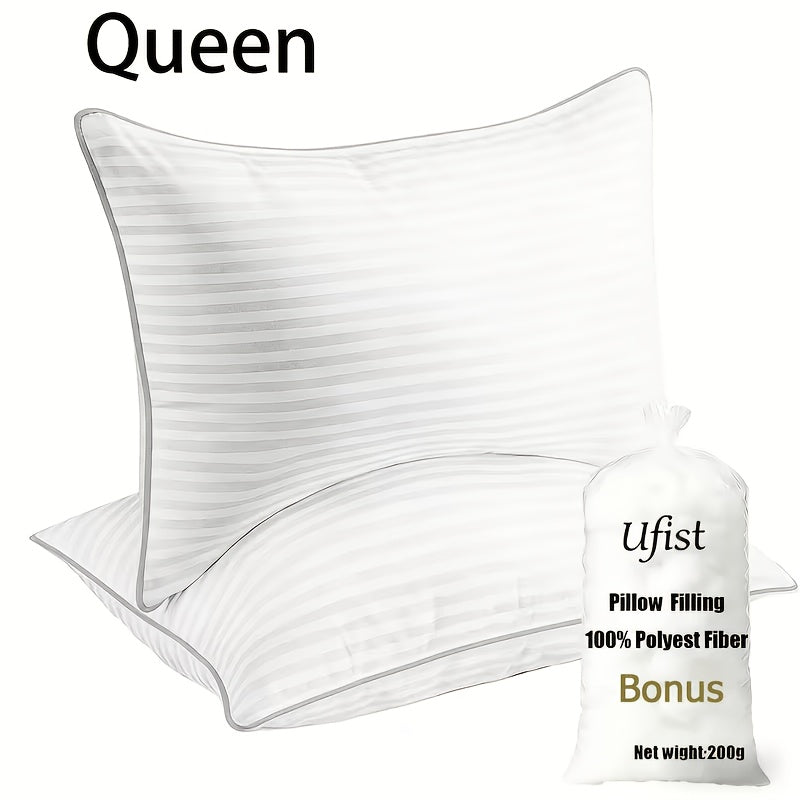 Queen Size Bed Pillows for Sleeping Set of 2 or 4 – Cooling Hotel Quality Down Alternative Pillow 20x30in, Soft Neck Relief Support for Back Stomach Side Sleepers, Breathable & Hypoallergenic