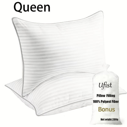 Queen Size Bed Pillows for Sleeping Set of 2 or 4 – Cooling Hotel Quality Down Alternative Pillow 20x30in, Soft Neck Relief Support for Back Stomach Side Sleepers, Breathable & Hypoallergenic
