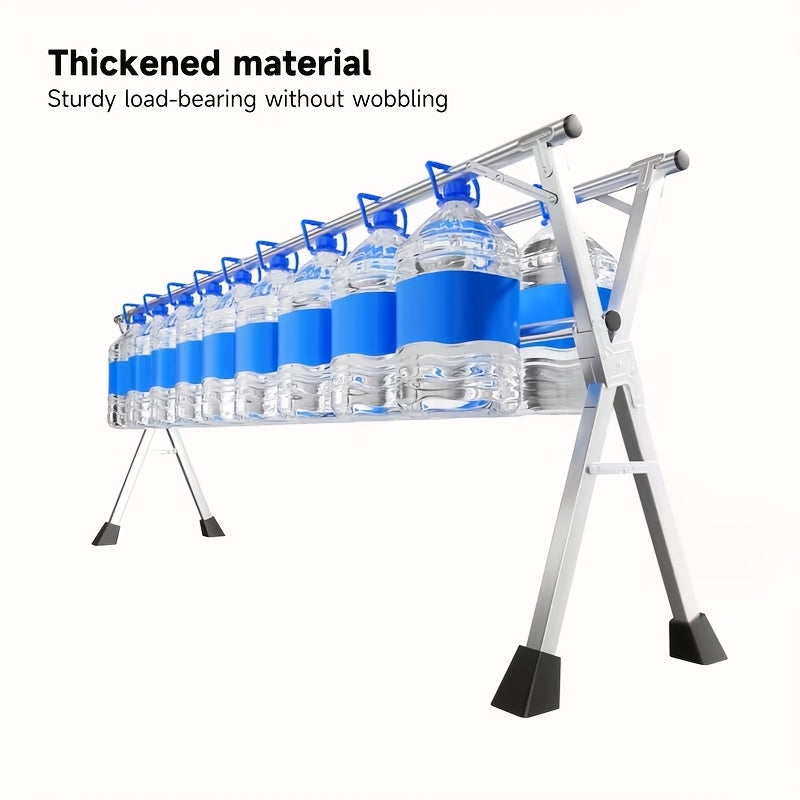 Foldable Clothes Drying Rack 3-Bar – Retractable Stainless Steel Laundry Drying Rack for Indoor & Outdoor Use, Heavy Duty Collapsible Clothesline, 63” / 79” / 95” Adjustable Length