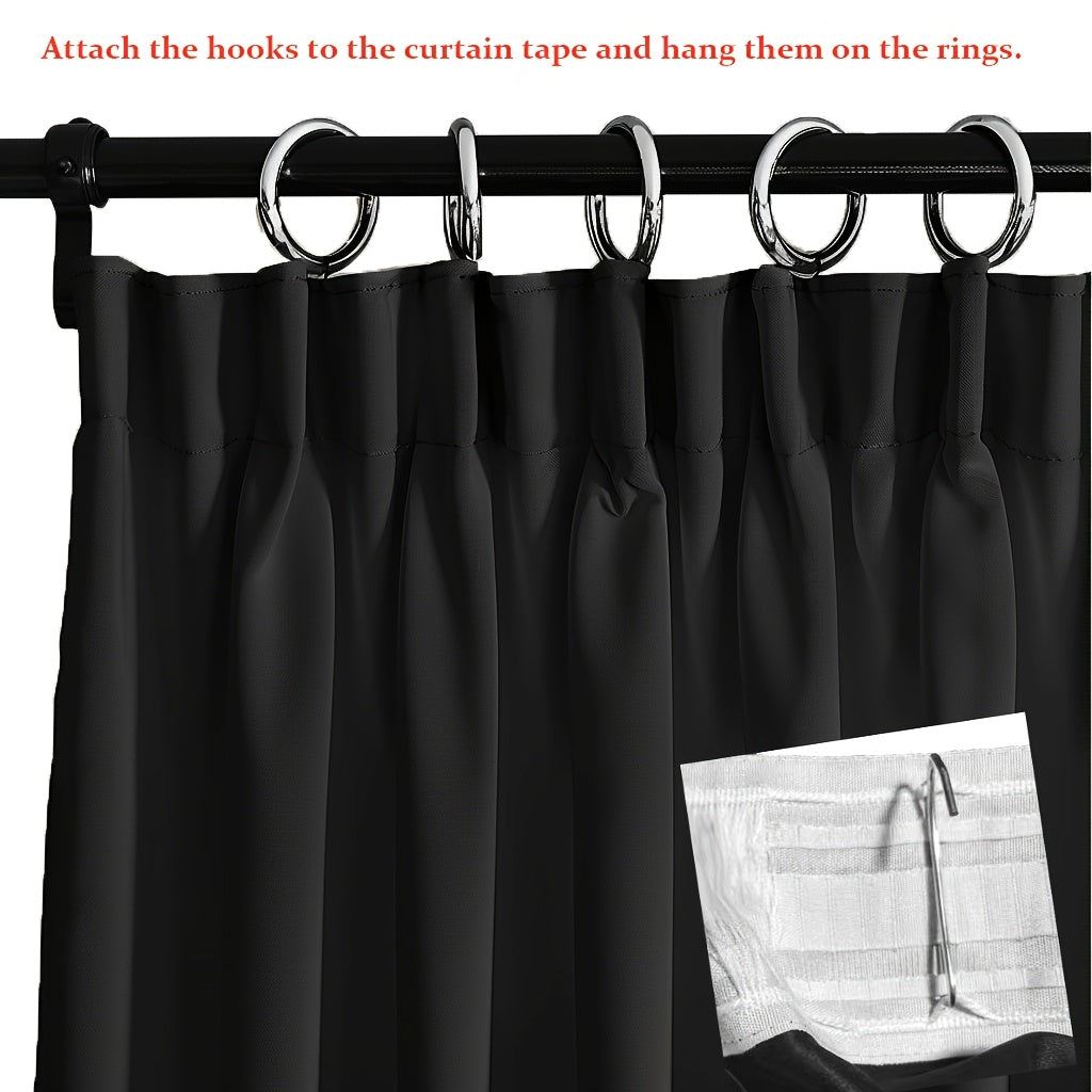 Blackout Room Divider Curtains Ceiling Track - Floor to Ceiling Curtain Panel with Rod Pocket & Hook, 100% Polyester Thermal Insulated Privacy Curtain for Bedroom Living Room Closet Patio