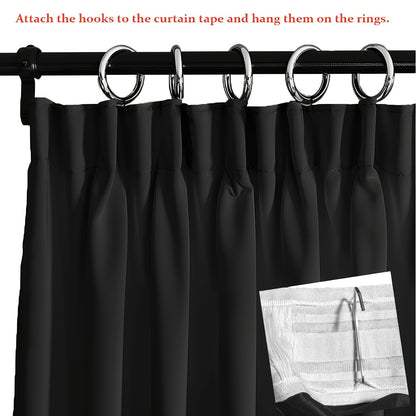 Blackout Room Divider Curtains Ceiling Track - Floor to Ceiling Curtain Panel with Rod Pocket & Hook, 100% Polyester Thermal Insulated Privacy Curtain for Bedroom Living Room Closet Patio