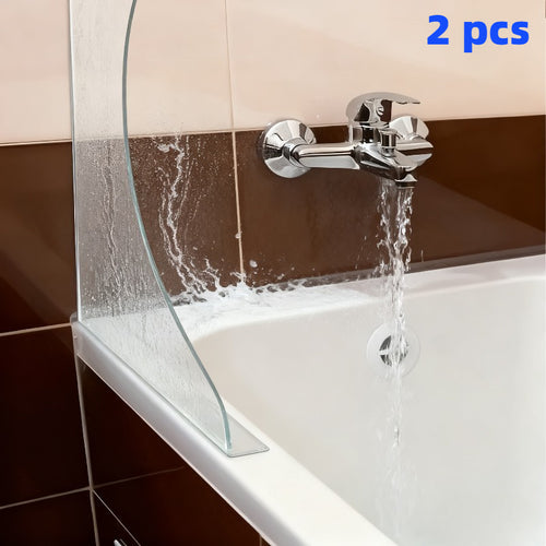 Curved Acrylic Splash Guards for Bathtub & Sink - 2pcs Transparent Waterproof Bathroom Splash Protectors, Tool-Free Adhesive, No Drilling Required, Heavy-Duty Durable Design