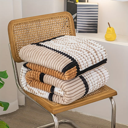 Plaid Throw Blanket Super Soft Cozy Fleece - Multi-Size All-Season Lightweight Blanket for Bed Sofa Couch, Warm Comfortable Grid Print Blanket for Home Office Travel Nap, Modern Farmhouse Style