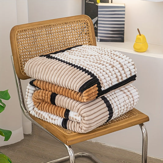 Plaid Throw Blanket Super Soft Cozy Fleece - Multi-Size All-Season Lightweight Blanket for Bed Sofa Couch, Warm Comfortable Grid Print Blanket for Home Office Travel Nap, Modern Farmhouse Style