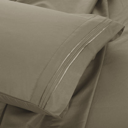 Soft Microfiber Bed Sheet Set 4-Piece 1800 Series 16 Inch Deep Pocket Hotel Luxury Cooling Sheets with Embroidered Pillowcases, Fade & Shrink Resistant, Twin to Cal King, 20 Colors