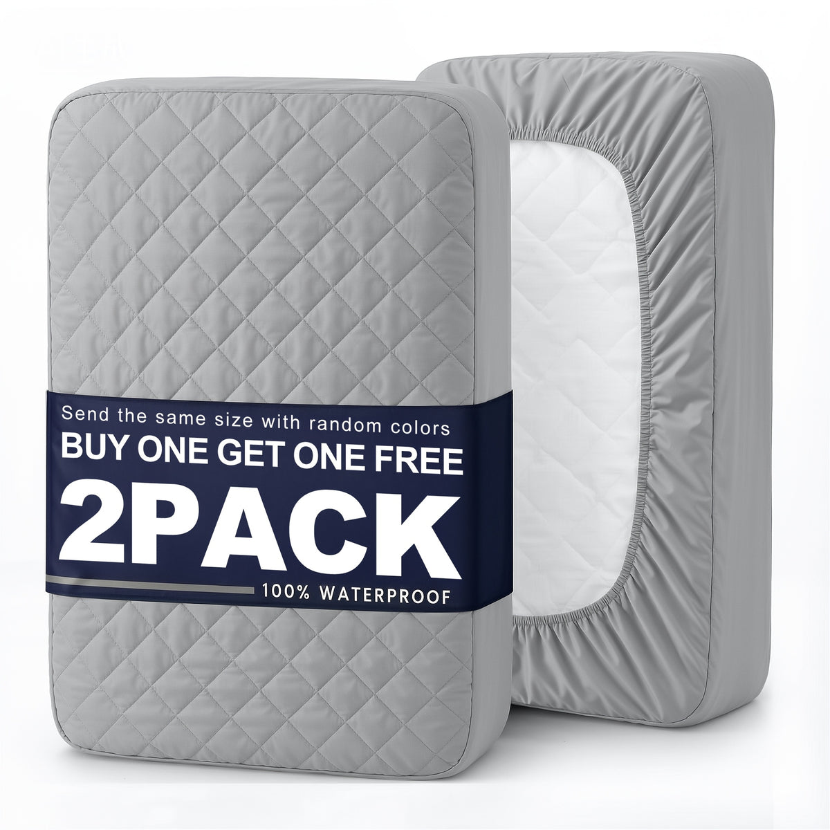 Waterproof Mattress Protector 2-Pack Non-Slip Deep Pocket Mattress Cover Bed Bug Proof Breathable Quilted Bedspread Twin Full Queen King Bedroom Guest Room