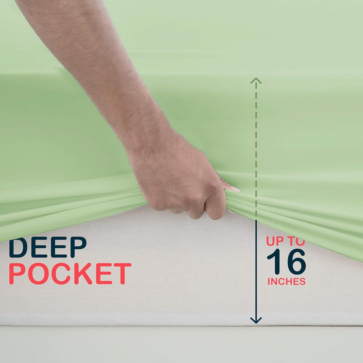 Fitted Sheet Brushed Microfiber Deep Pocket – Cooling Ultra Soft Silky Bed Sheet, Shrink & Fade Resistant, Fits Mattress Up to 16", Twin Twin XL Full Queen King Cal King, 8 Colors