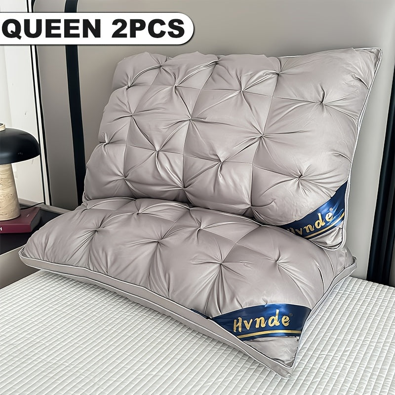 Hotel Quality Pillows for Sleeping 2-Pack – Luxury 5-Star Deep Sleep Neck Support, Non-Collapse Hypoallergenic Polyester Fill, Cooling Soft Texture, Queen & King Size, All-Season Bed Pillows
