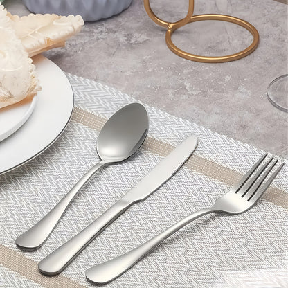 Commercial Grade Silverware Set 20/60pcs 304 Stainless Steel Heavy Duty Flatware Dishwasher Safe Rust Proof Non-Toxic Bulk Tableware with Gift Box for Restaurant Wedding Home