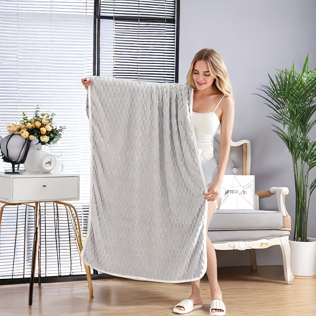 Waffle Weave Bath Towels 4-Pack Quick Dry Ultra Soft, 281g Super Absorbent Microfiber Towels for Adults, Spa-Grade Antimicrobial Textured Towels for Bathroom, Gym & Travel – Gray, Pink, Blue or Beige