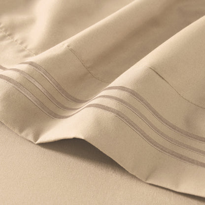 Microfiber Bed Sheets Set 6 Piece Hotel Grade 18" Deep Pocket, Breathable Soft Bedding Twin Full Queen King, 100 GSM All-Season Comfort, Machine Washable Fitted Sheet Flat Sheet Pillowcases, 12 Colors
