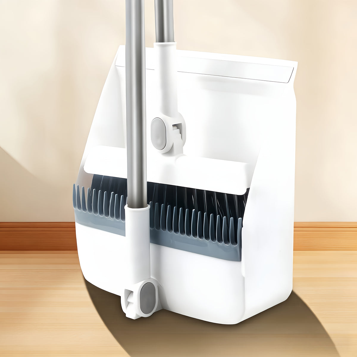 Foldable Broom and Dustpan Combo Set with Long Handle Floor Brush – 3-in-1 Collapsible Broom Dustpan Set for Home Office Dorm, Flexible Quick Dust Removal, Space-Saving Cleaning Tool Set