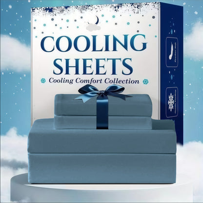 Cooling Bed Sheet Set 3 or 4 Piece Deep Pocket Fitted Sheet Flat Sheet Pillowcase Hotel Luxury Soft Wrinkle Free Twin Full Queen King Size 22 Colors