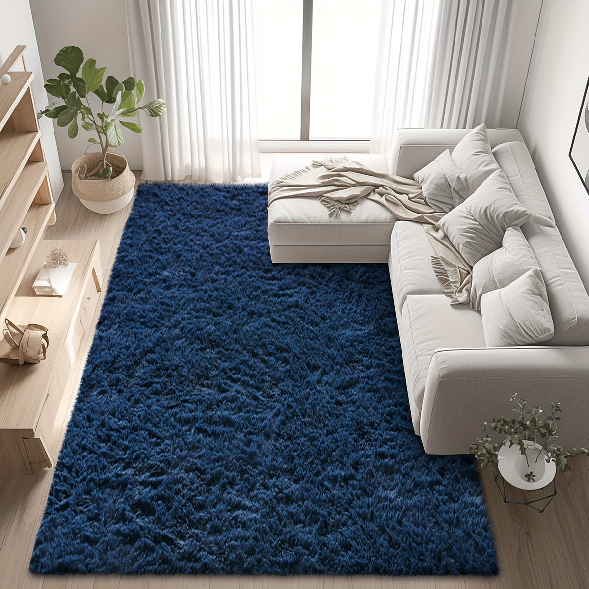 Shaggy Area Rug for Living Room – Ultra-Soft Fluffy Bedroom Carpet, Thick Plush Floor Mat for Home Decor, 5x7 6x9 8x10 9x12 Ft, Tie-Dye & Solid Colors