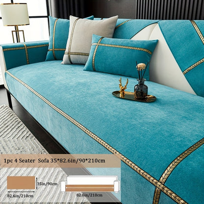 Chenille Sofa Cover Pet-Friendly All-Season Slipcover Furniture Protector for Living Room Bedroom Office - Fits Single 2 3 4 Seater Sofa - Blue-Green Deep Gray Off White Light Gray