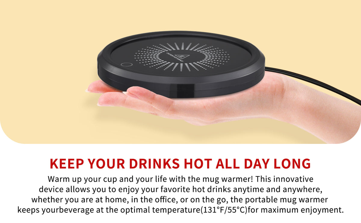 Electric Mug Warmer with Temperature Control - Fast Heating Coffee Cup Warmer for Desk, 110V US Plug Beverage Heater for Coffee, Milk, Tea, Candle Wax, Perfect Gift for Coffee Lovers