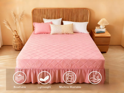 Waterproof Mattress Protector with Side Storage Pocket, Diamond Quilted Deep Pocket Mattress Cover – Breathable Cooling Mattress Pad, Soft Noiseless Bed Protector for Twin Full Queen King, Multiple Colors