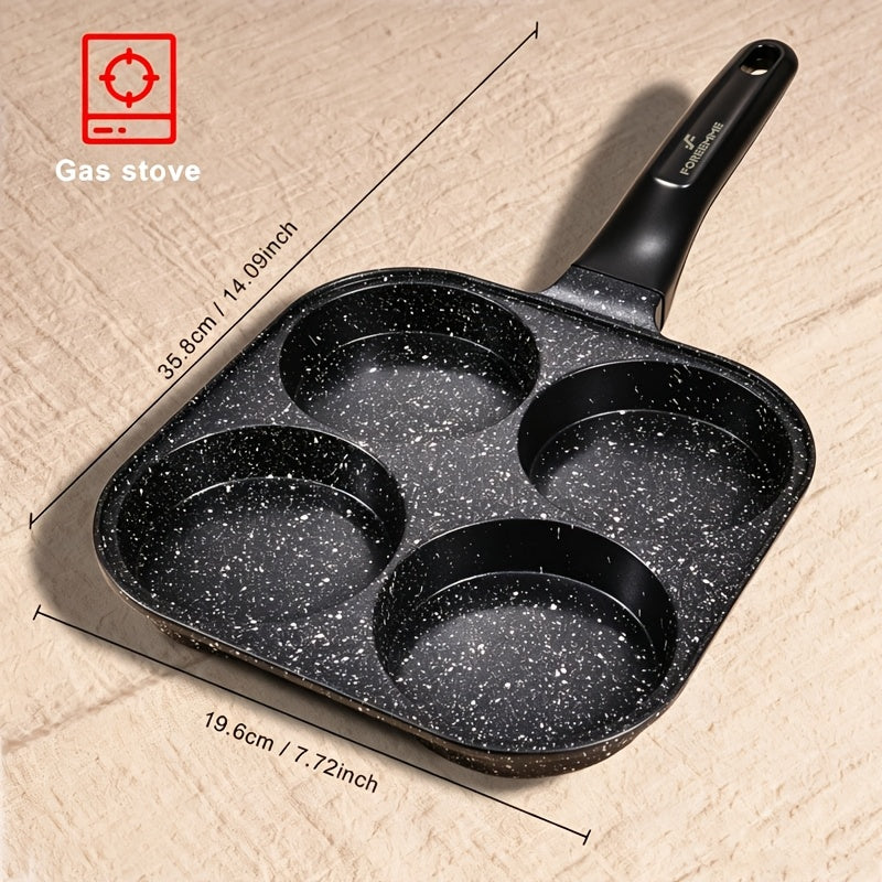 Nonstick Omelet Pan Small Frying Pan - Aluminum Egg Skillet with Heat-Resistant Wooden Handle, Easy Food Release Breakfast Pan for Eggs, Omelettes, Burgers & Pancakes, Easy to Clean Kitchen Cookware