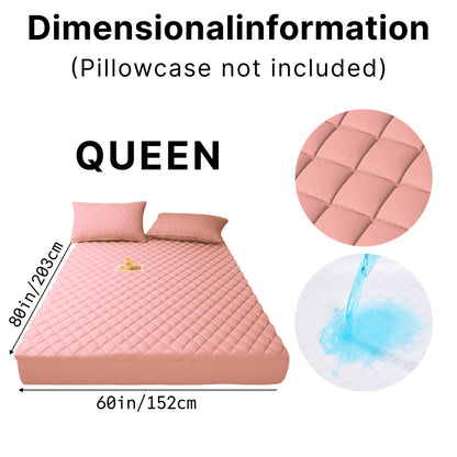 Waterproof Mattress Protector with Side Storage Pocket, Diamond Quilted Deep Pocket Mattress Cover – Breathable Cooling Mattress Pad, Soft Noiseless Bed Protector for Twin Full Queen King, Multiple Colors