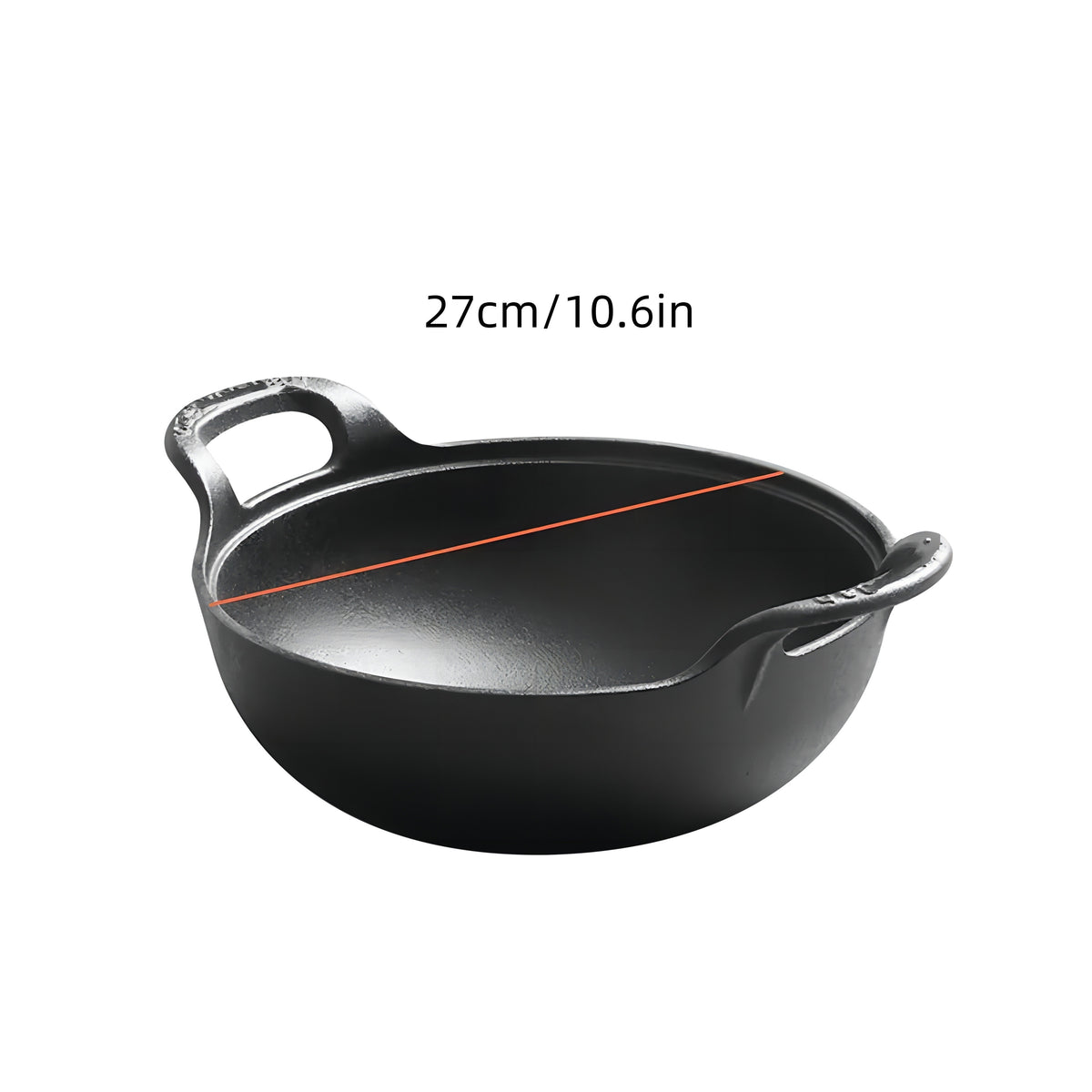 Traditional Cast Iron Wok Set 5 Sizes 7.87 9.84 10.62 11.81 12.59 Inch Uncoated Deep Stir Fry Pan Heavy Duty Skillet with Dual Handles for Home Outdoor Cooking Grilling Baking