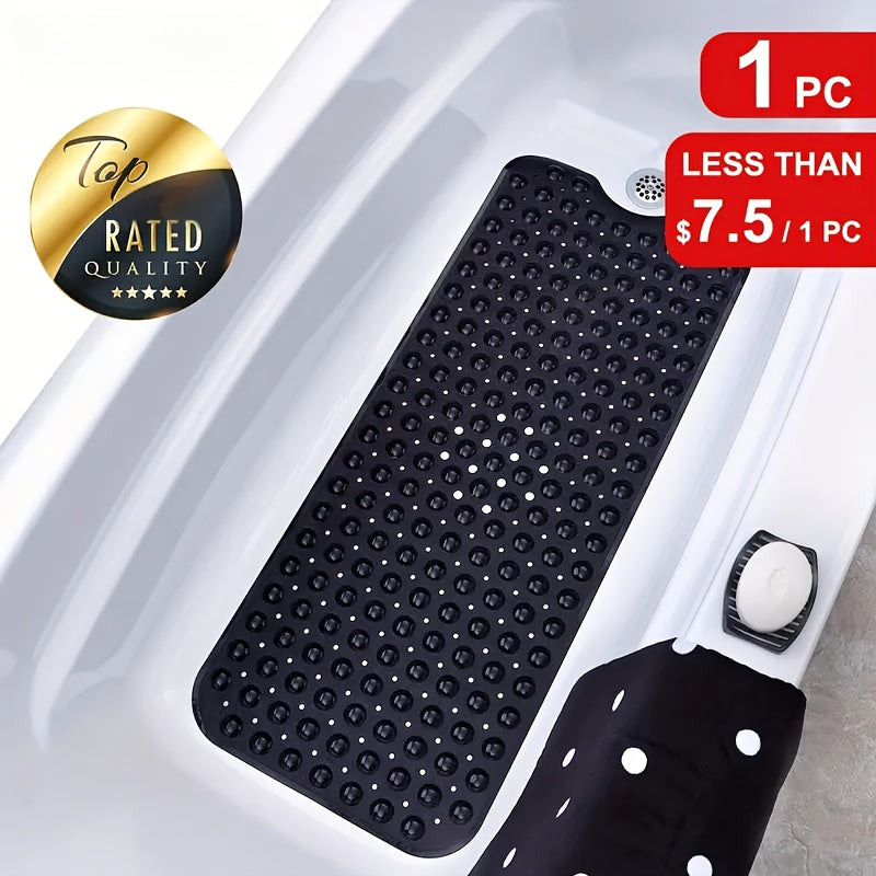 Non-Slip Bathtub Mat with Suction Cups Extra Long – Machine Washable Quick-Dry Shower Mat with Drain Holes, Textured Safety Bath Rug for Bathroom Tub & Wet Areas, 2pcs Set