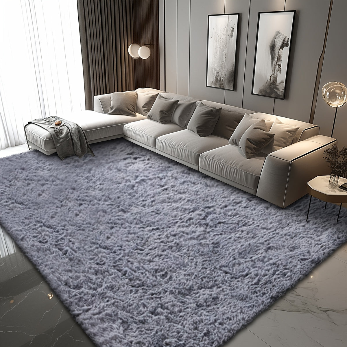 Shaggy Area Rug for Living Room – Ultra-Soft Fluffy Bedroom Carpet, Thick Plush Floor Mat for Home Decor, 5x7 6x9 8x10 9x12 Ft, Tie-Dye & Solid Colors