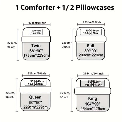 Comforter Set Queen King Twin Diamond Grid Quilted, Soft Microfiber Down Alternative Bedding Set with Pillowcases, All Season Breathable Lightweight Duvet Insert, 9 Colors Available