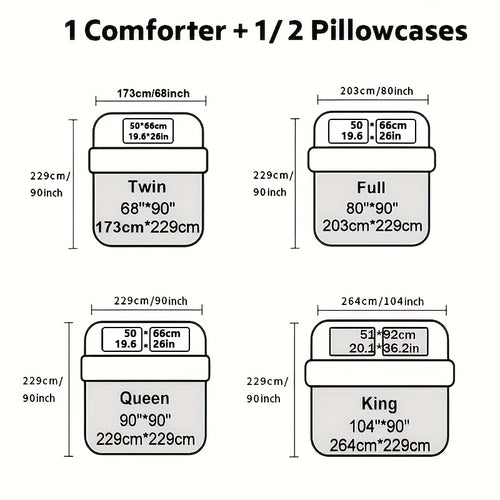 Comforter Set Queen King Twin Diamond Grid Quilted, Soft Microfiber Down Alternative Bedding Set with Pillowcases, All Season Breathable Lightweight Duvet Insert, 9 Colors Available
