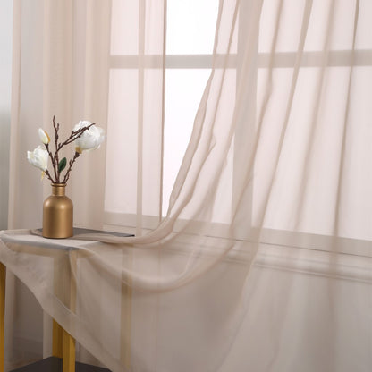 Sheer Curtains 2 Panels Rod Pocket Light Filtering Privacy Window Drapes for Living Room Bedroom Modern Home Decor 52x63 52x84 52x96 39x78 Inch