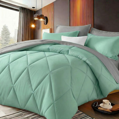 Quilt Comforter Set with Pillowcases Twin Queen King - Soft Breathable Diamond Pattern Lightweight Bed Quilt 2/3 Piece, 20 Colors Blue Purple Green Red Black Orange Brown