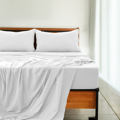 Soft Microfiber Bed Sheet Set 4-Piece 1800 Series 16 Inch Deep Pocket Hotel Luxury Cooling Sheets with Embroidered Pillowcases, Fade & Shrink Resistant, Twin to Cal King, 20 Colors