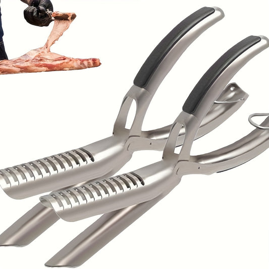 BBQ Rib Membrane Remover Tool – 316 Food-Grade Stainless Steel Rib Peeler with Ergonomic Handle, Manual Rib Membrane Removal for Home Cooks & Professional Chefs, Durable Kitchen BBQ Gadget
