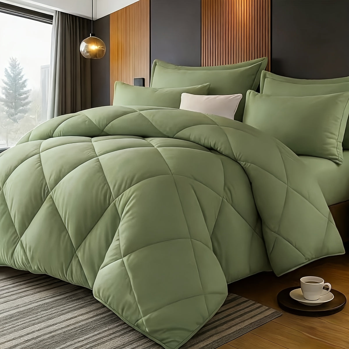 Bedding Comforter Set 30+ Colors All Season – Diamond Quilted Down Alternative Comforter with Pillowcases, Soft Lightweight Breathable Microfiber Fill, Twin Queen King, 2/3 Piece Bed Set for Bedroom Guest Room Dorm