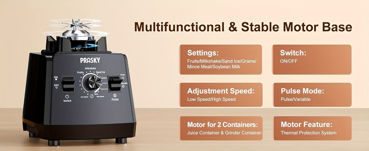 Countertop Blender 2400W 68oz Professional Food Processor, 25000RPM Powerful Smoothie Blender for Kitchen with 2 Containers, Ice Crushing Milkshake Juice Sorbet Grinder Combo in 7 Colors