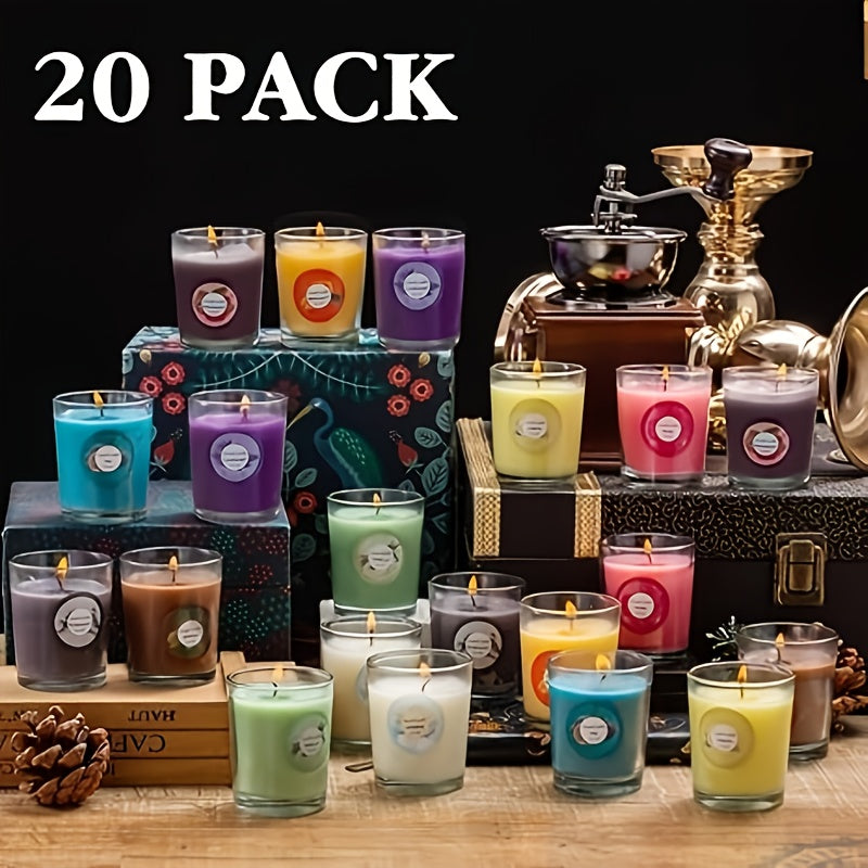 20 Pack Scented Candles Gift Set for Women – 10 Fragrance Soy Wax Glass Jar Candles, Aromatherapy Candle Box for Birthday Mother's Day Christmas Valentine's Day Holiday Home Decor