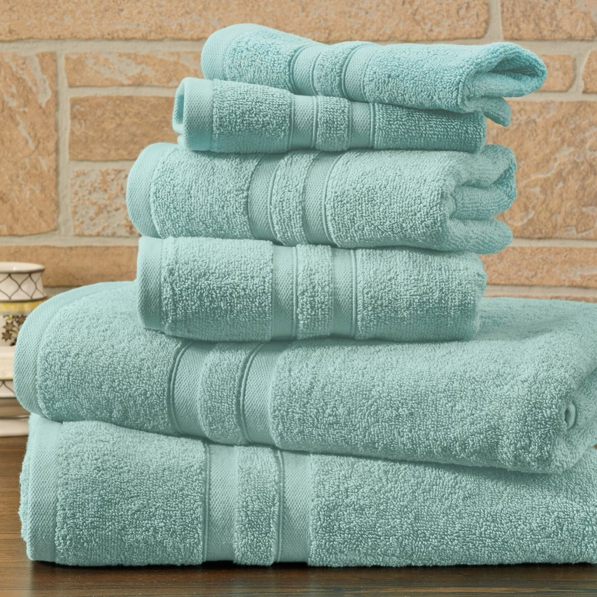 Egyptian Cotton Towel Set 6 Piece – 650 GSM Luxury Bath Towels with Zero Twist Loops, Ultra Soft & Highly Absorbent, Includes 2 Bath Towels, 2 Hand Towels & 2 Washcloths for Bathroom Spa Experience