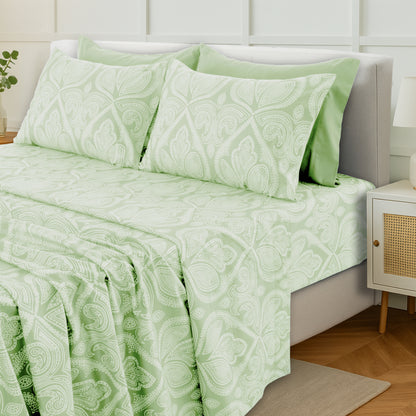 Deep Pocket Fitted Sheet Set 4-Piece Microfiber Soft Brushed Polyester Wrinkle Free Bed Sheets 10 Colors Twin Full Queen King California King