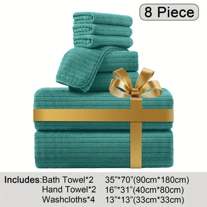 Oversized Bath Towel Set Microfiber XL – Super Absorbent Quick Dry Extra Large Bath Sheets for Family & Hotel, Soft Plush Shower Towels, 4-Piece & 8-Piece Sets, Multiple Colors & Patterns