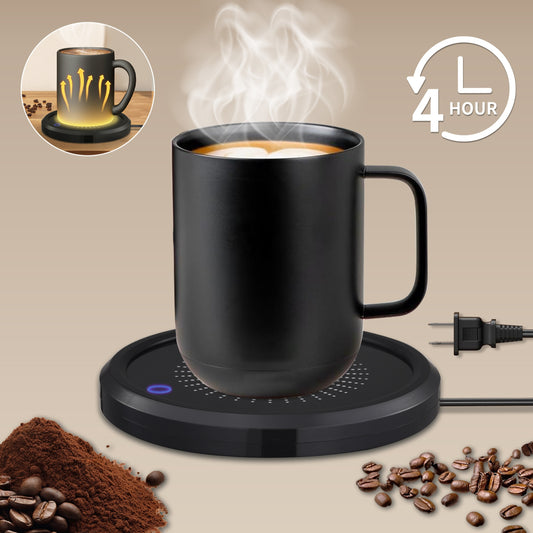 Electric Mug Warmer with Temperature Control - Fast Heating Coffee Cup Warmer for Desk, 110V US Plug Beverage Heater for Coffee, Milk, Tea, Candle Wax, Perfect Gift for Coffee Lovers