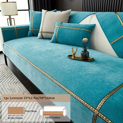 Chenille Sofa Cover Pet-Friendly All-Season Slipcover Furniture Protector for Living Room Bedroom Office - Fits Single 2 3 4 Seater Sofa - Blue-Green Deep Gray Off White Light Gray