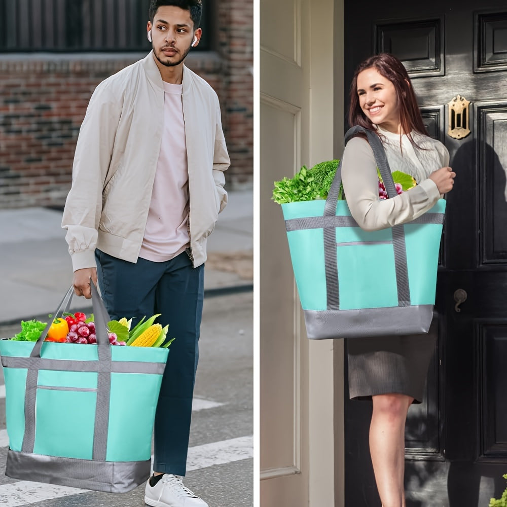 Insulated Reusable Grocery Tote Bag XXLarge 10.3 Gal Cooler Bag for Women Men – Food Delivery Bag Keep Food Cold Warm for Shopping Travel Beach Picnic Doordash