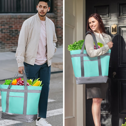 Insulated Reusable Grocery Tote Bag XXLarge 10.3 Gal Cooler Bag for Women Men – Food Delivery Bag Keep Food Cold Warm for Shopping Travel Beach Picnic Doordash