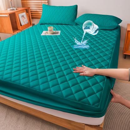 Waterproof Mattress Protector with Side Storage Pocket, Diamond Quilted Deep Pocket Mattress Cover – Breathable Cooling Mattress Pad, Soft Noiseless Bed Protector for Twin Full Queen King, Multiple Colors