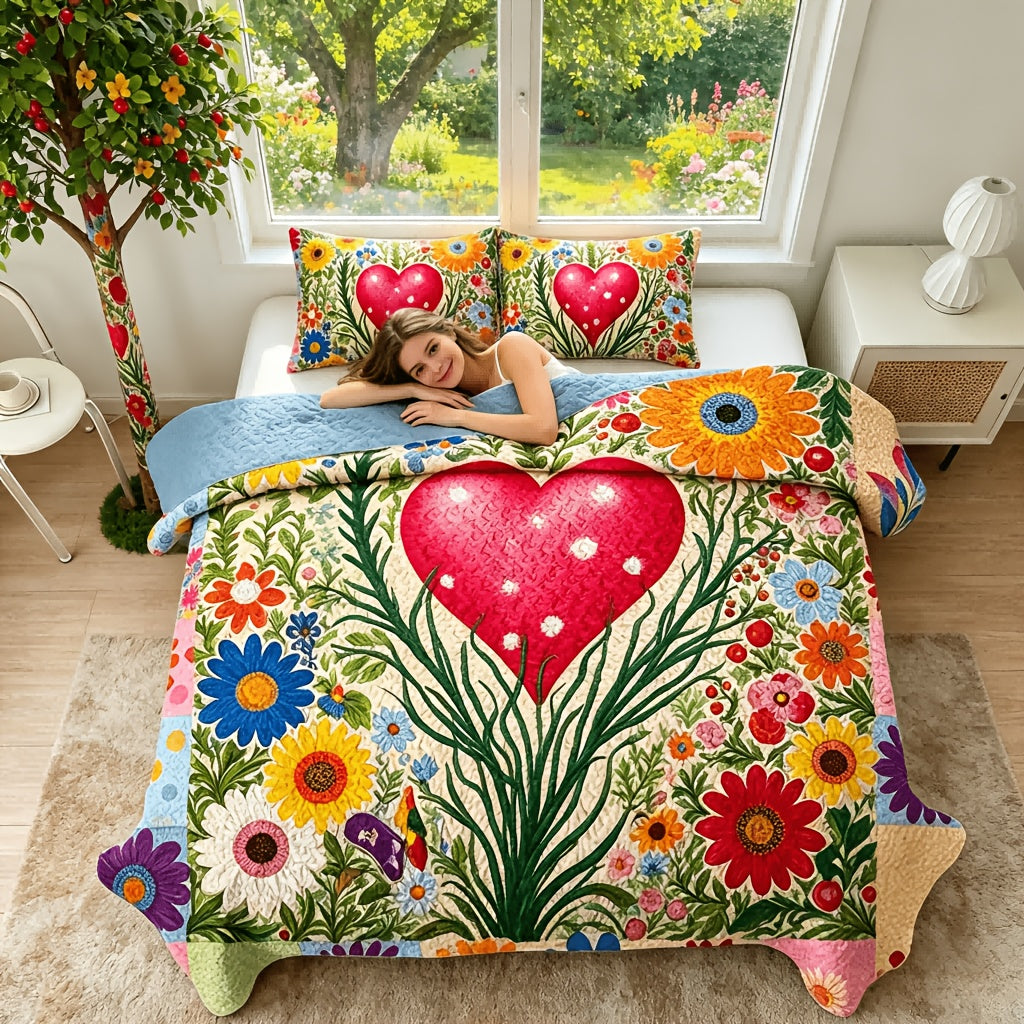 Floral Quilt Set 2 3 Piece Twin Full Queen King Lightweight Patchwork Coverlet Bedding Set Soft Cozy Boho Comforter with Pillow Shams Green Blue Pink Plaid Spring Summer Year Round