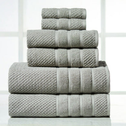 Egyptian Cotton Towel Set 6 Piece – 650 GSM Luxury Bath Towels with Zero Twist Loops, Ultra Soft & Highly Absorbent, Includes 2 Bath Towels, 2 Hand Towels & 2 Washcloths for Bathroom Spa Experience